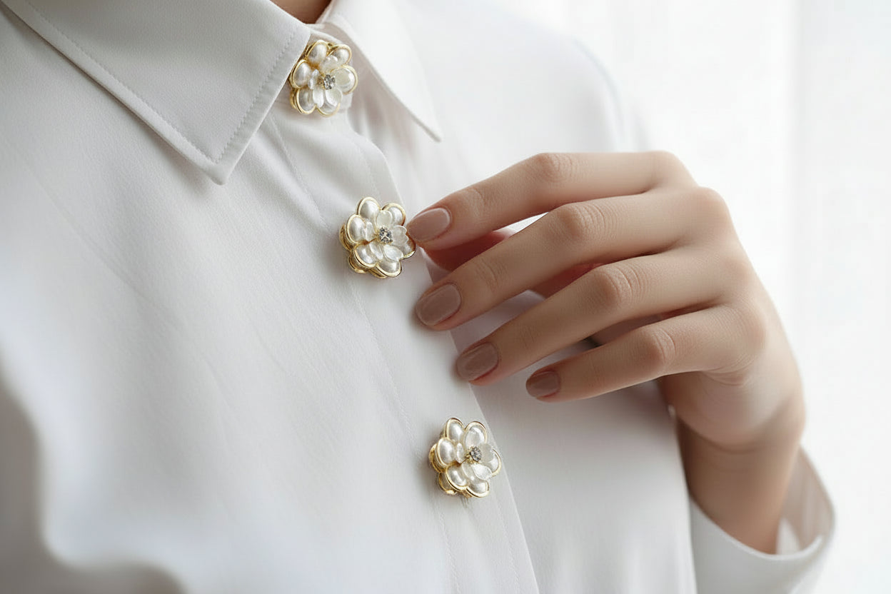 Ivory Floral Cufflinks (Pair)