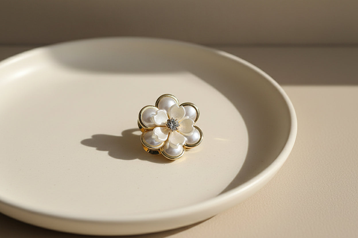 Ivory Floral Cufflinks (Pair)