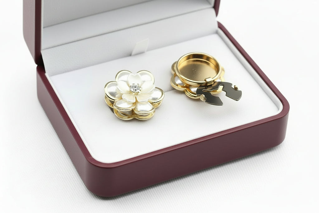 Ivory Floral Cufflinks (Pair)