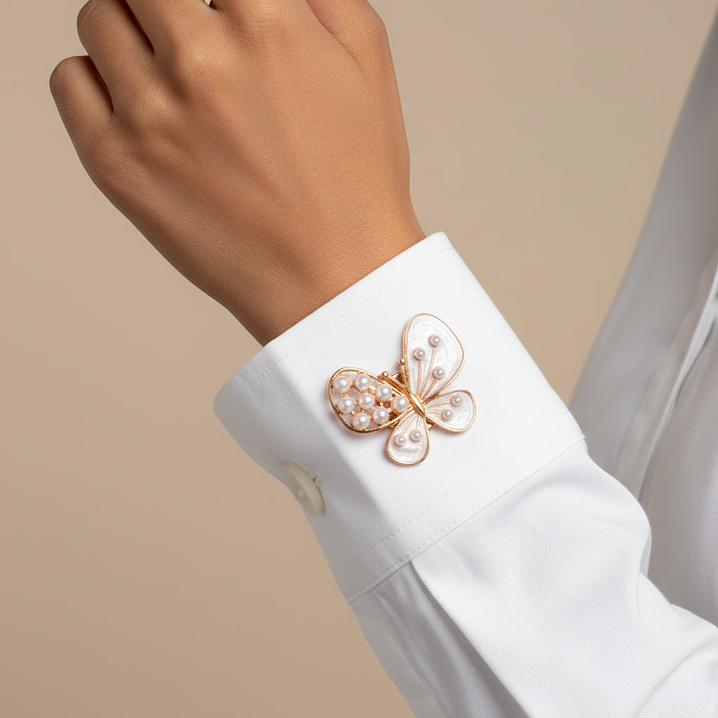 Pearl Butterfly Cufflinks (Pair)