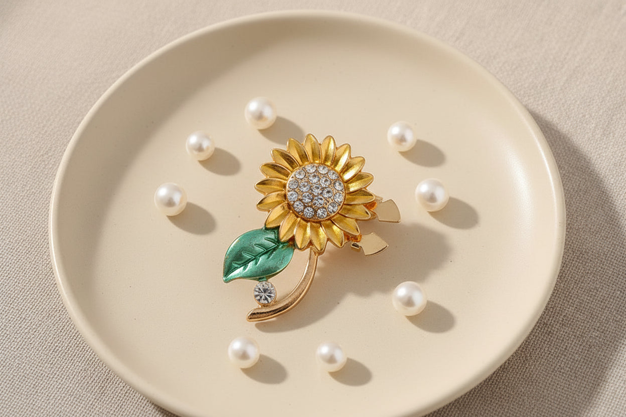 Sunflower Stone Cufflinks (Pair)