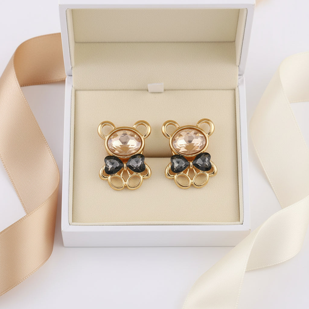 Crystal Bear Cufflinks (Pair)