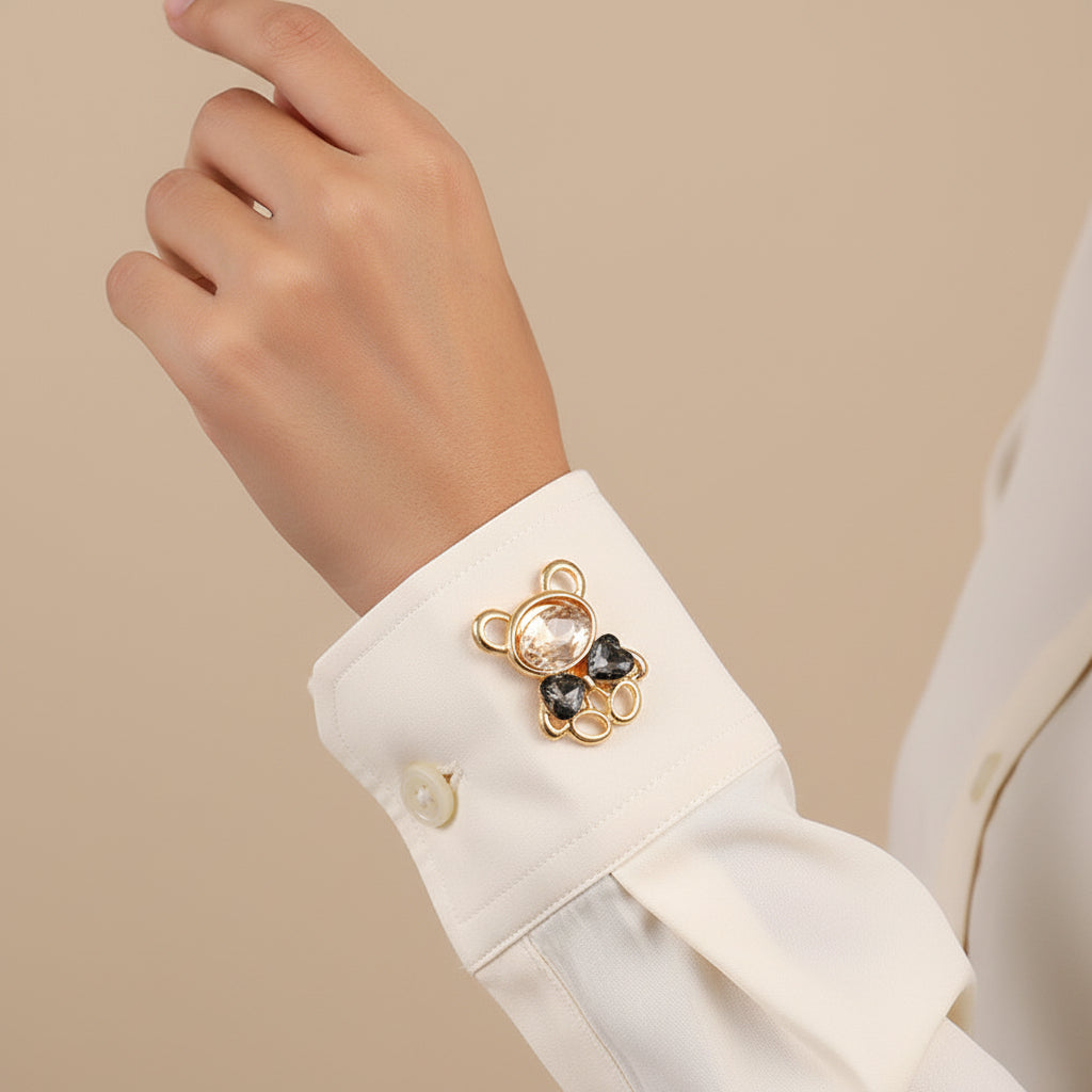 Crystal Bear Cufflinks (Pair)