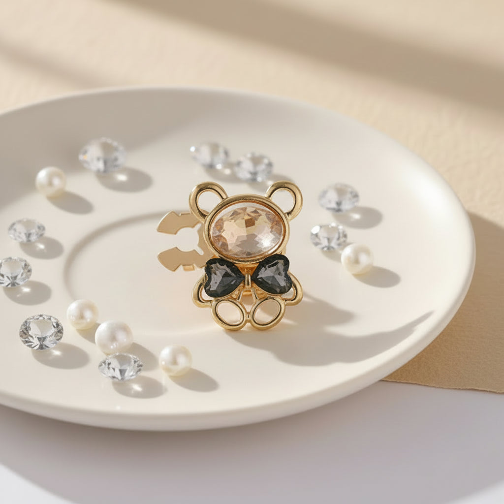 Crystal Bear Cufflinks (Pair)