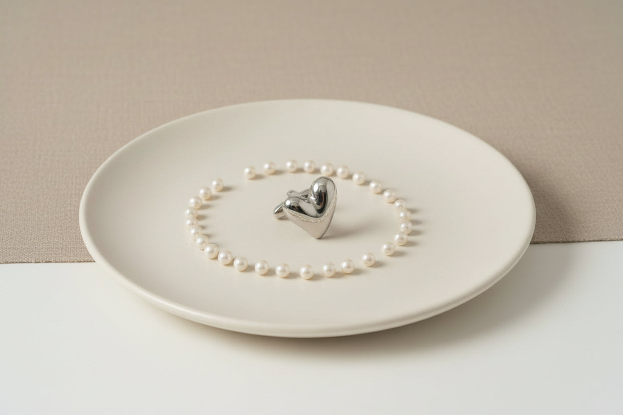 Silver Heart Cufflinks (Pair)