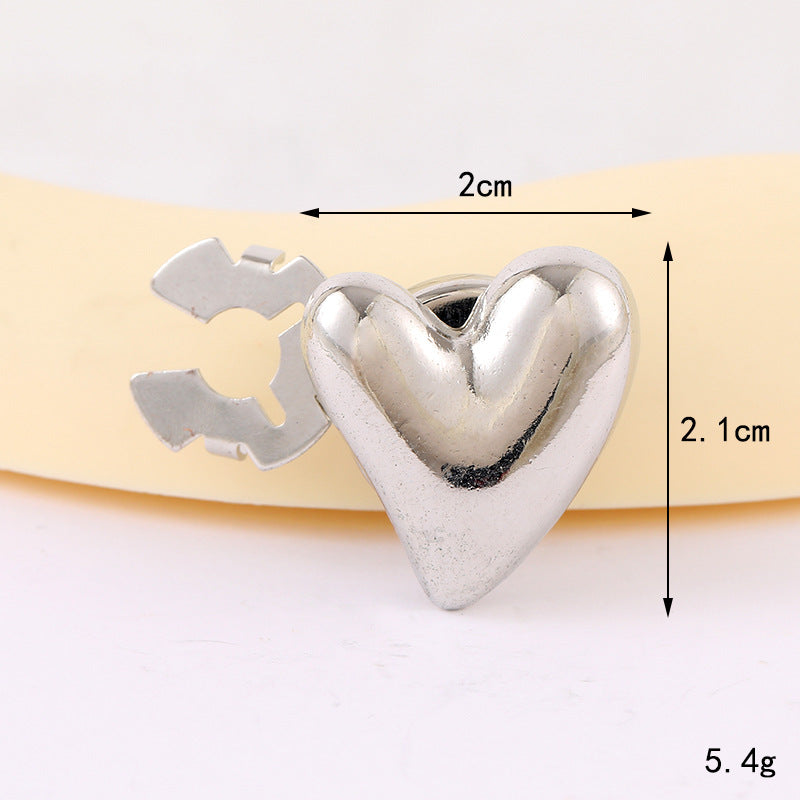 Silver Heart Cufflinks (Pair)