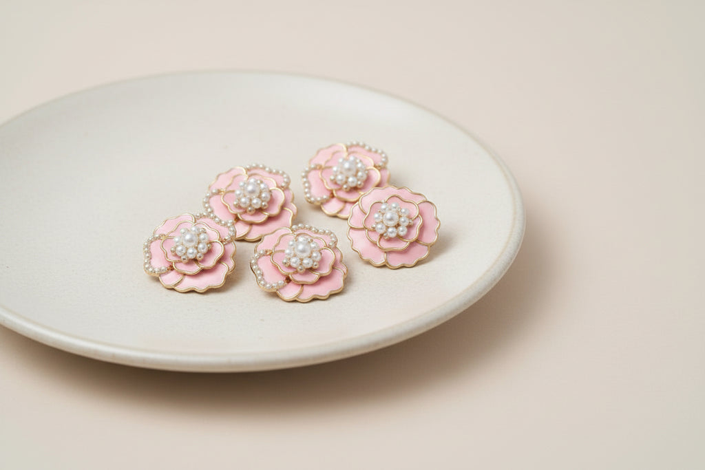 Pink Floral Cufflinks (Pair)