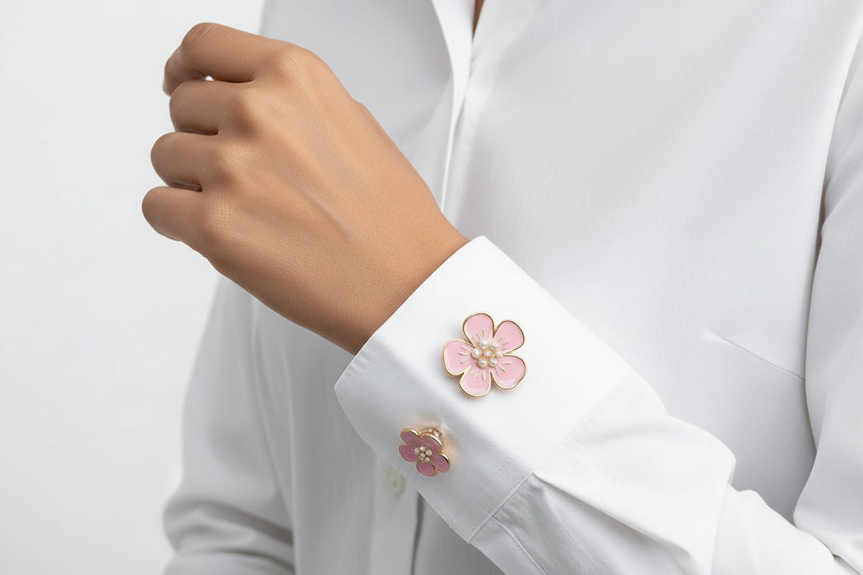 Pink Pearl Cufflinks (Pair)