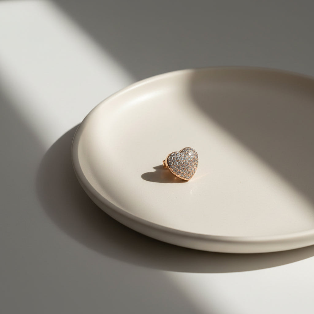 Crystal Heart Cufflinks (Pair)