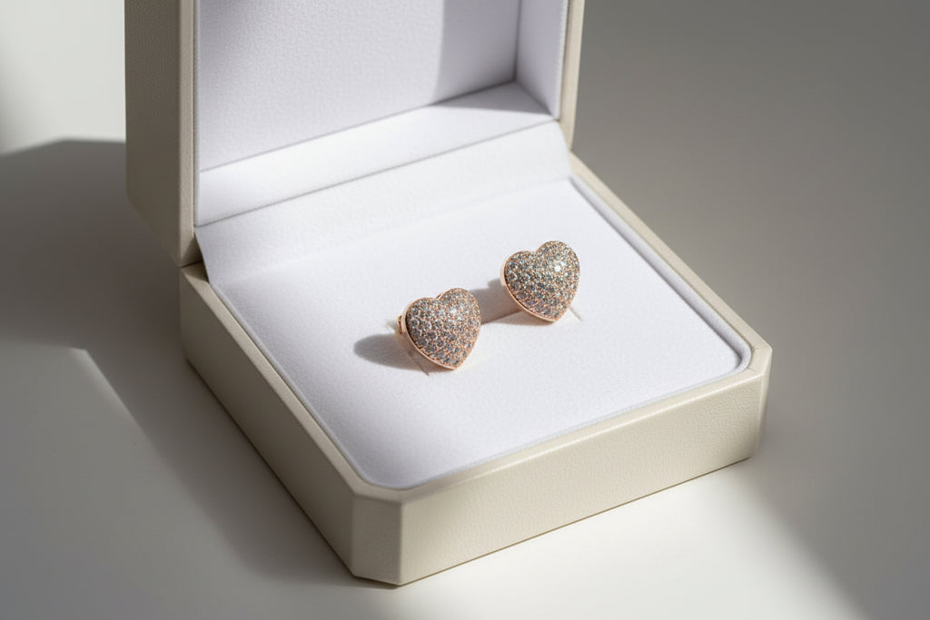 Crystal Heart Cufflinks (Pair)