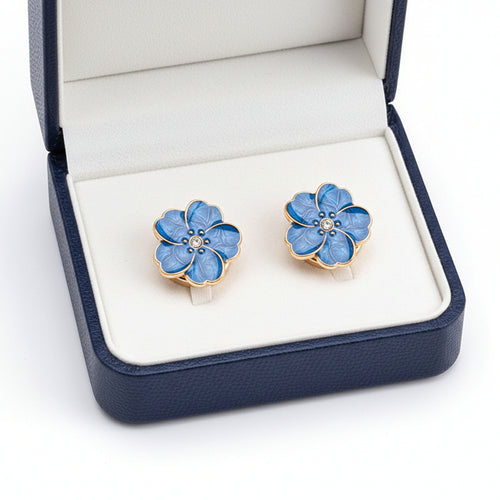 Blue Floral Cufflinks (Pair)