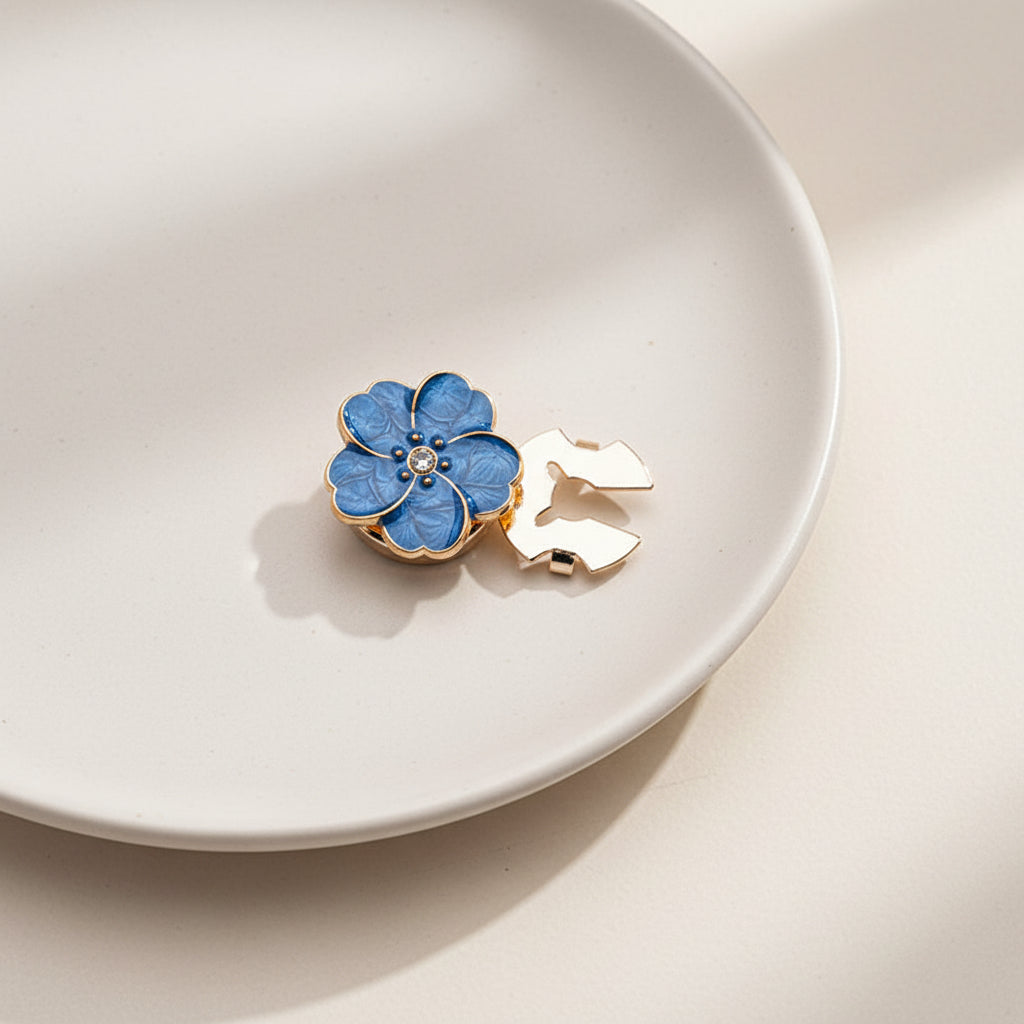 Blue Floral Cufflinks (Pair)