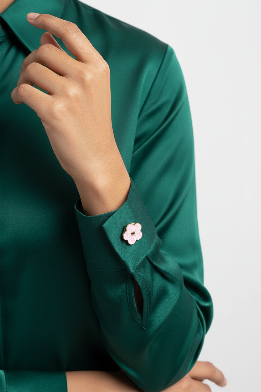 Pink Petal Cufflinks (Pair)