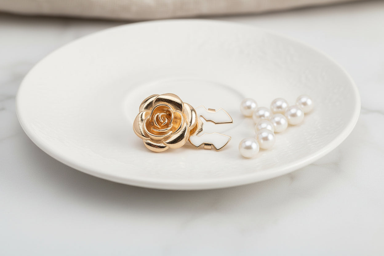 Gold Rose Cufflinks (Pair)