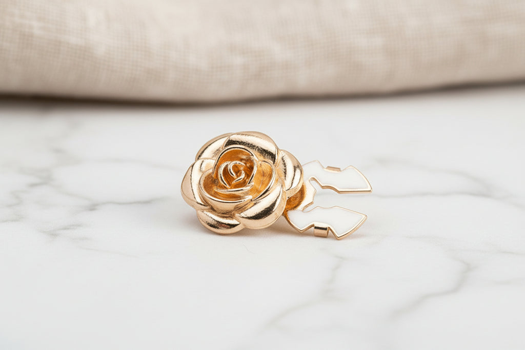 Gold Rose Cufflinks (Pair)