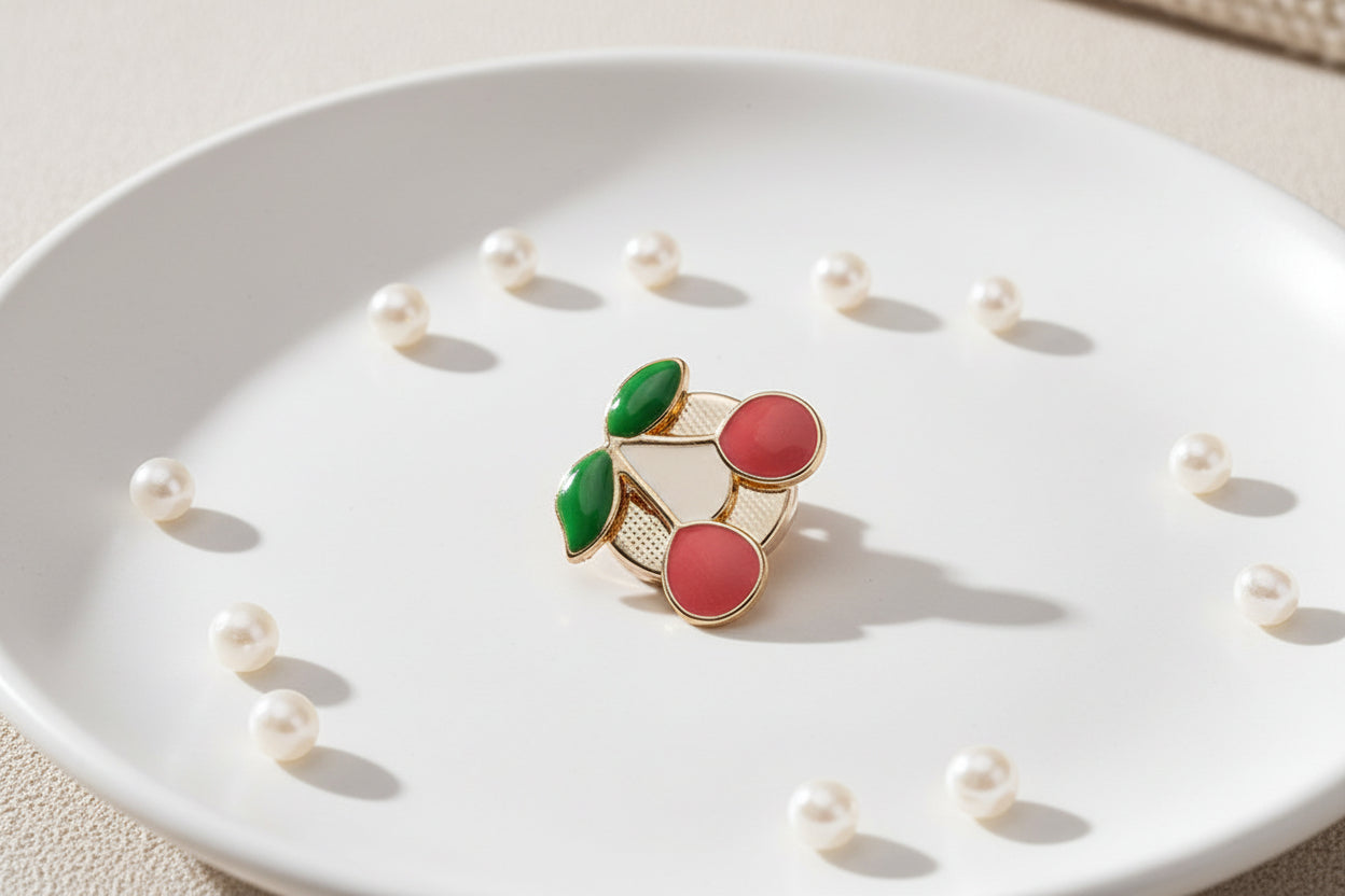Cherry Enamel Cufflinks (Pair)