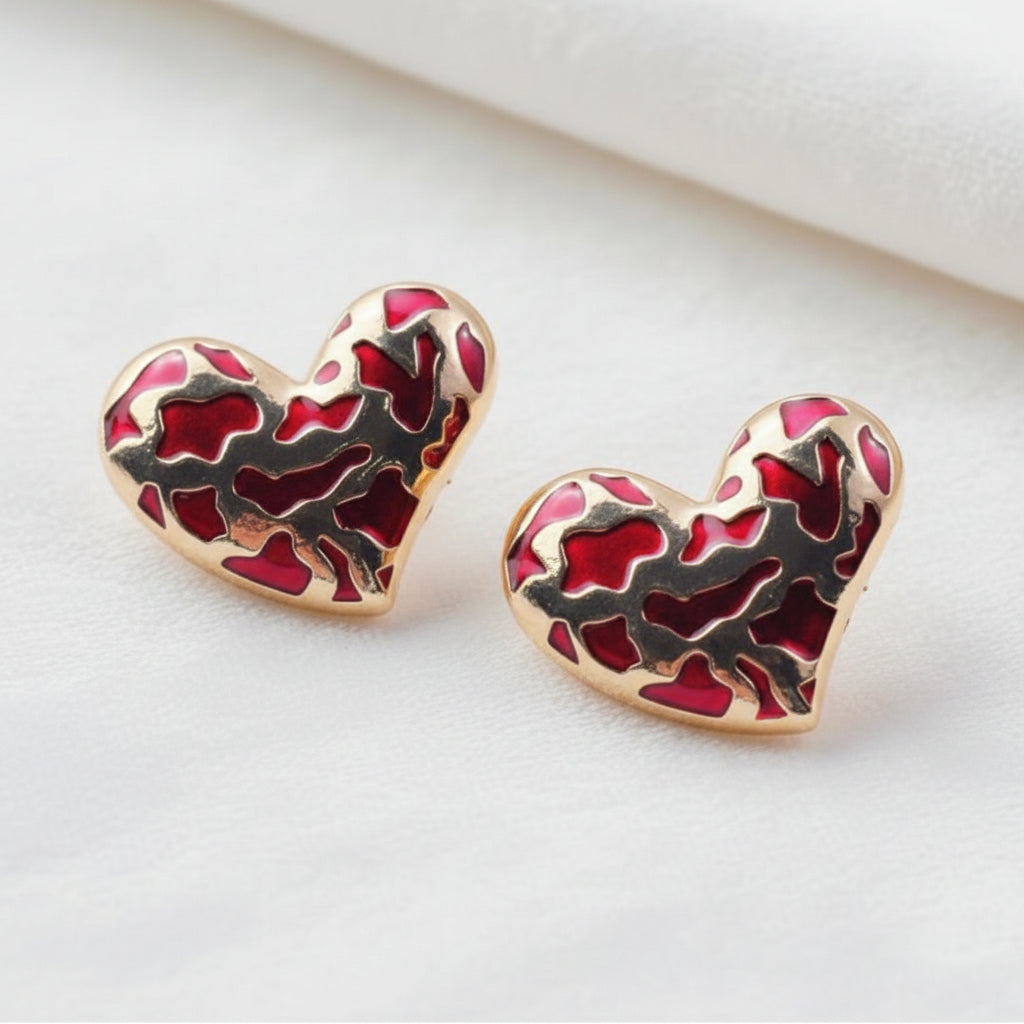 Crimson Heart Enamel (Pair)