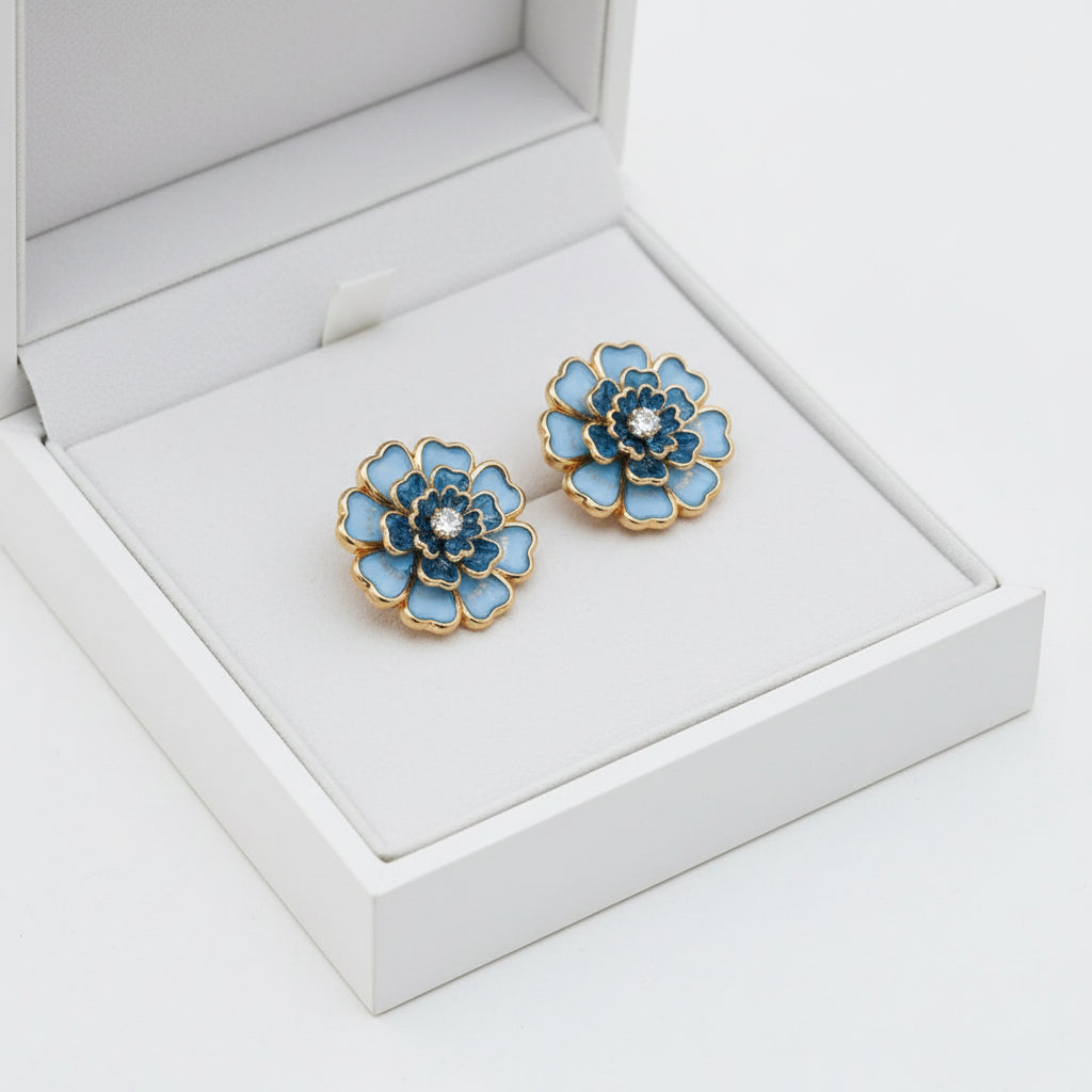Turquoise Crystal Button Covers (Pair)