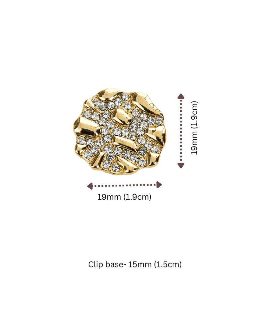 Gold Crystal Stone Cufflinks (Pair)