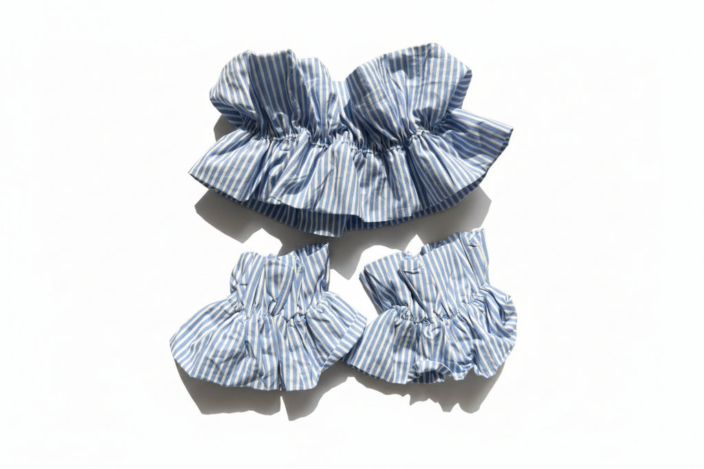 Blue Stripes Hand & Neck Cuff Set (1 Set)