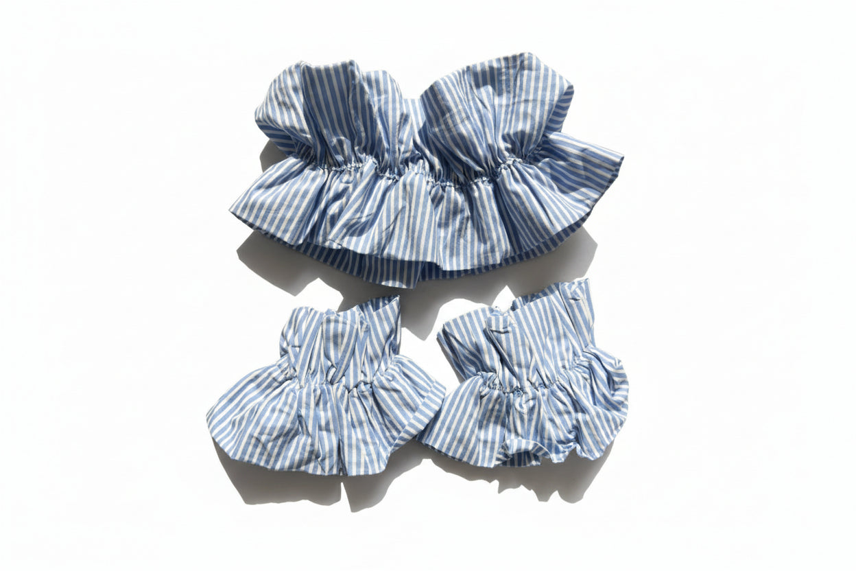 Blue Stripes Hand & Neck Cuff Set (1 Set)