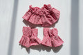 Red Ginhgam Hand & Neck Cuff Set (1 Set)