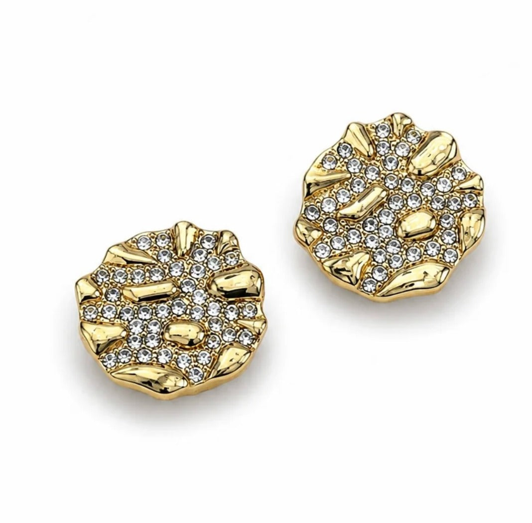 Gold Crystal Stone Cufflinks (Pair)