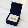 Gold Crystal Stone Cufflinks (Pair)